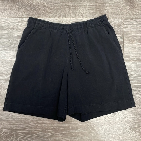 Karen Scott Sport Black Knit Drawstring Shorts Pockets M - Picture 3 of 10